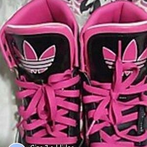 Pink and black Adidas